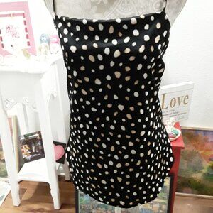 New Ann Taylor black/gold/cream dot tank top